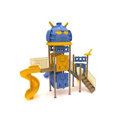 Robot Temalı Çocuk Oyun Parkı 6x6m, Üç Kaydıraklı Model