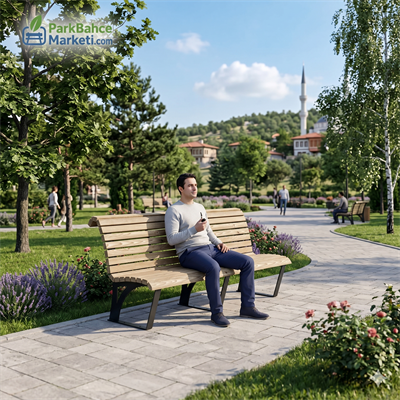 Sık Latalı Ergonomik Kavisli Modern Ahşap Bank - 190 cm