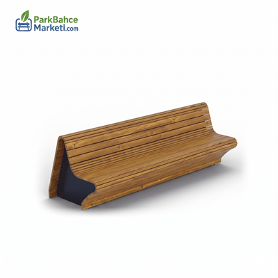 Full Cladding Curved Body Modern Wooden Bench