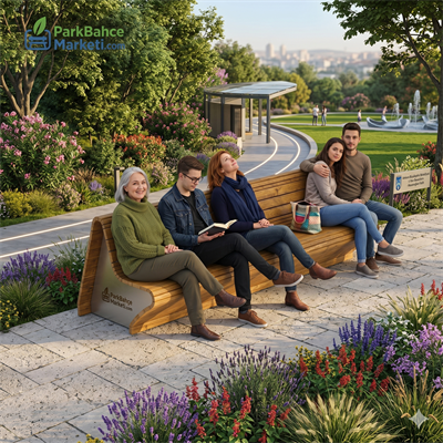 Full Cladding Curved Body Modern Wooden Bench