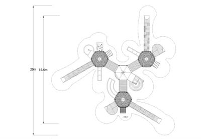 Üç Kuleli Çocuk Oyun Parkı 15.5 x 16.5 m