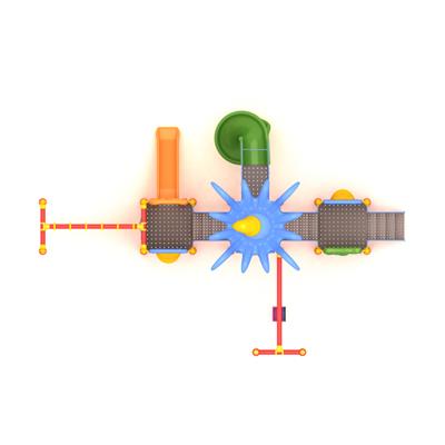 Çocuk Oyun Parkı 9.5x6.5m, Ahtapot Çatılı Üç Kaydıraklı Model