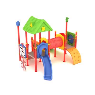 Çocuk Oyun Grubu, 6x5m İki Kaydıraklı Ev Çatılı 