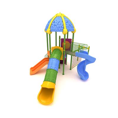 Çocuk Oyun Grubu, Üç Kaydıraklı Yaprak Çatılı 5.2mx7.4m