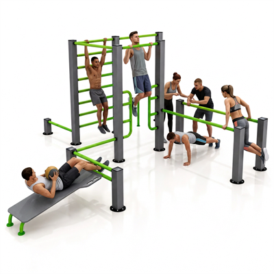 Workout Fitness İstasyonu 385x435cm Kullanıcı Kapasitesi 10 Kişi
