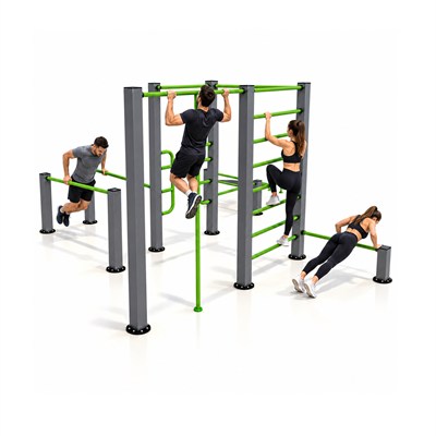 Workout Fitness Station FST-101 – 10-Person Outdoor Exercise Unit