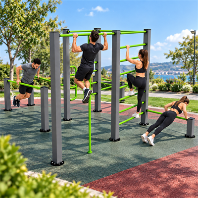 Workout Fitness Station FST-101 – 10-Person Outdoor Exercise Unit