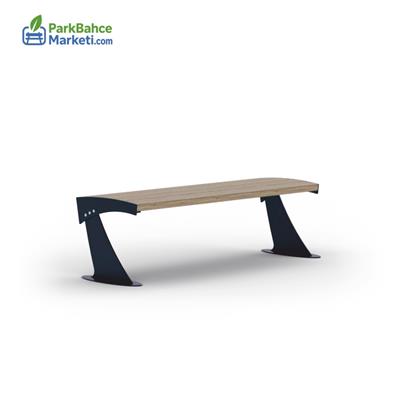 Elegant Lined Backless Bench with Black Metal Legs