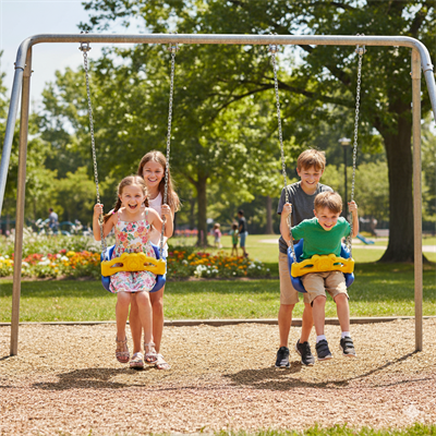 Chain Swing Seat with Safety Barrier – Outdoor Playground Use