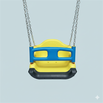 Swing Seat With Chain  Shock-Absorbing Rubber Protection