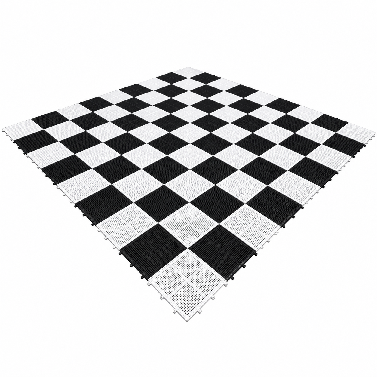 50x50 cm Plastik Bahçe Satrancı Zemin Karoları – 64 Parça