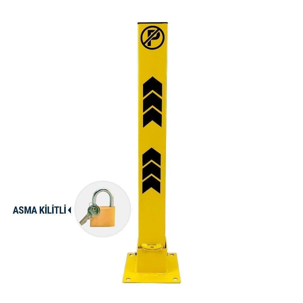 75 cm Lockable Parking Post with Padlock – Surface-Mounted Barrier for Vehicle Access Control