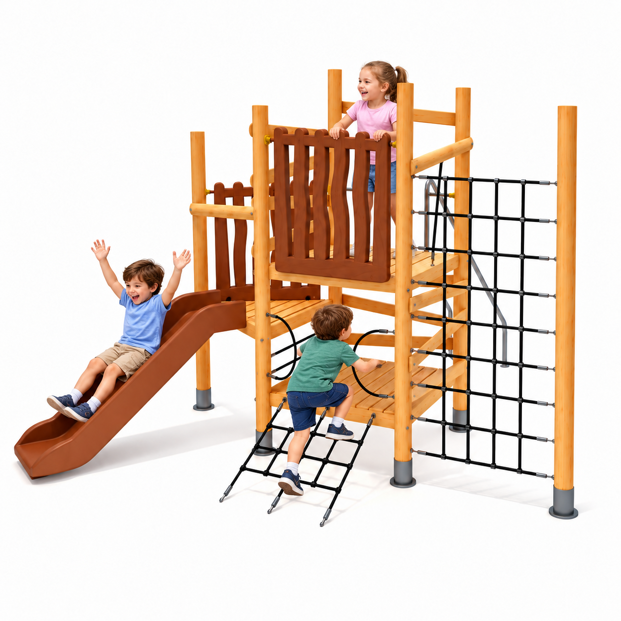 Ahşap Çocuk Oyun Parkı 4.5x4m, Kütük Seri