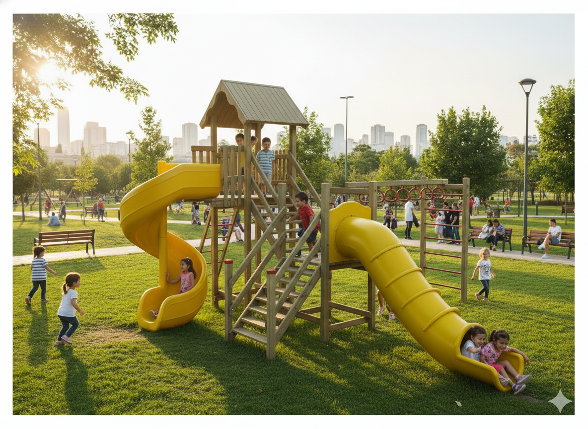 Ahşap Çocuk Parkı SGT100, Komando Halkalı TOKİ Modeli