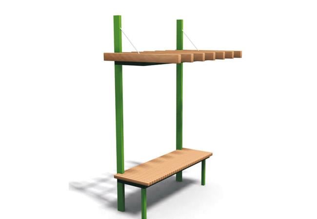 Wood-Metal Pergola 1.5x1.2 m – Straight Seating Model