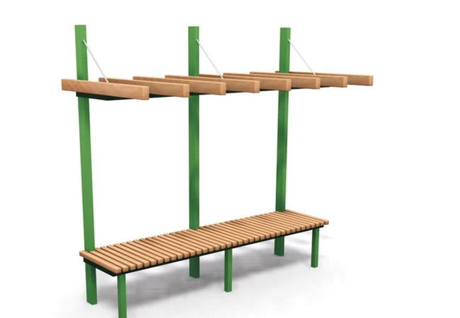 Metal-Wood Pergola 3x1.2 m – Seating Model, Green