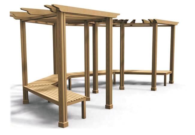 Wooden Pergola 5x1.5 m – Half Octagon Model