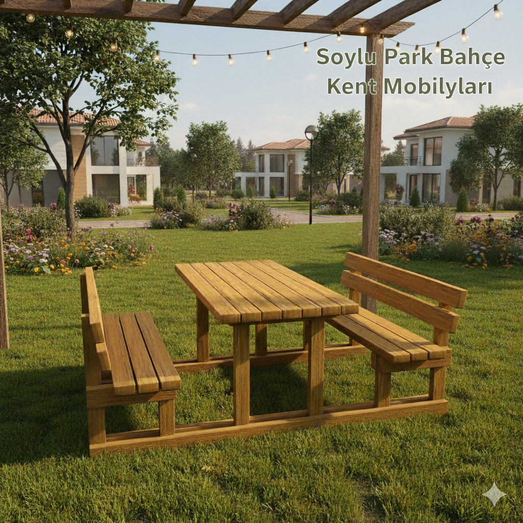 Wooden Picnic Table with Backrest, 170 cm