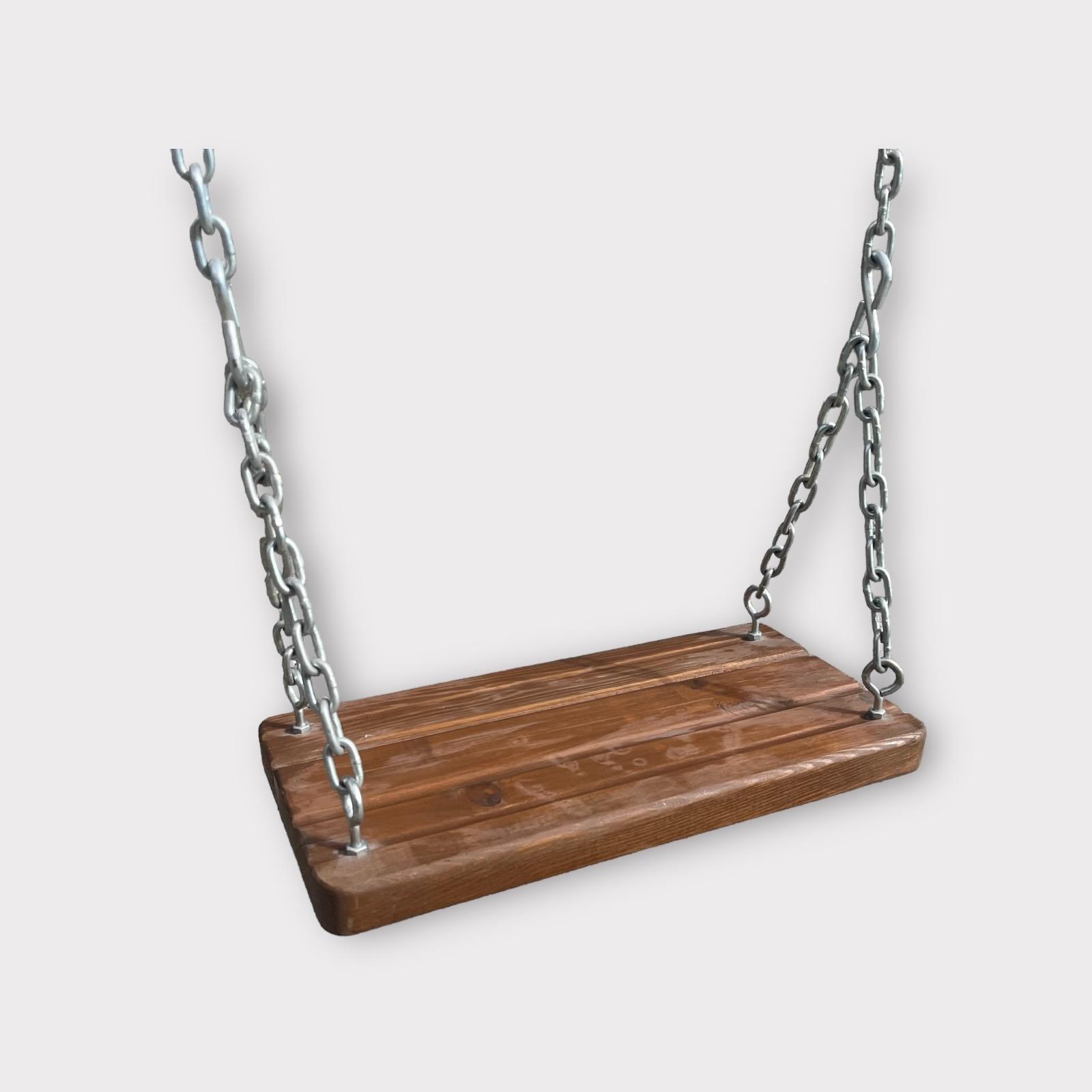 Wooden Swing Seat with Galvanized Chains – Outdoor Use