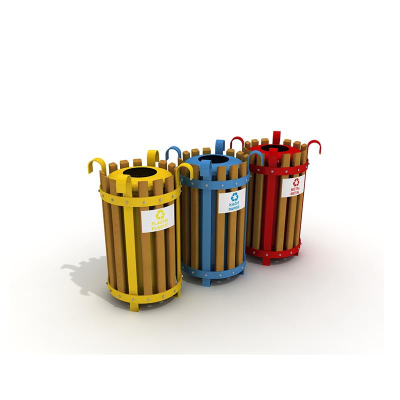 alan Açık Geri Dönüşüm Atık Ünitesi Ahşap