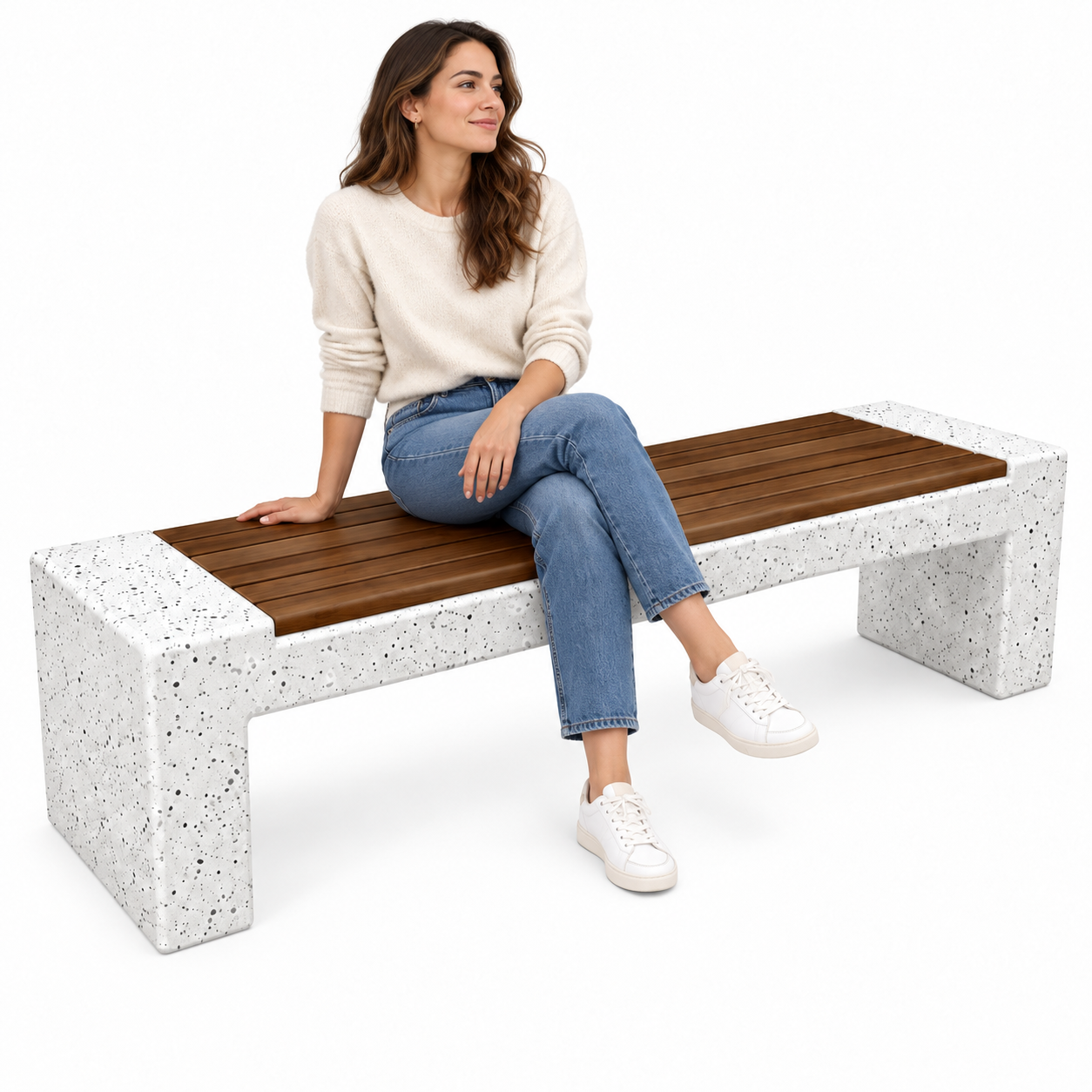 Beton Oturma Bankı KMT-200AH Ahşaplı Model