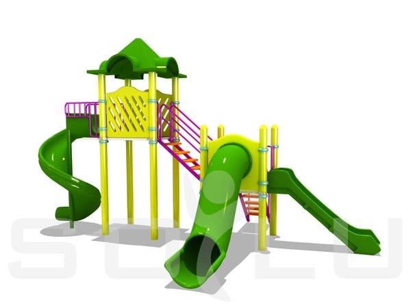 Bir Kuleli Üç Kaydıraklı Çocuk Oyun Parkı