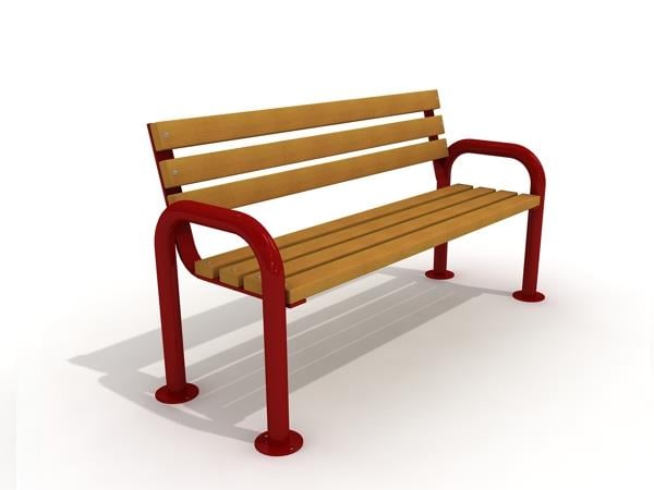 Outdoor Bench, Red Pipe Frame Model – 145 cm Durable Seating