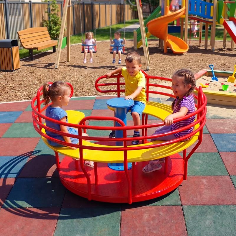 Seated Carousel Spinner – Rotating Playground Equipment