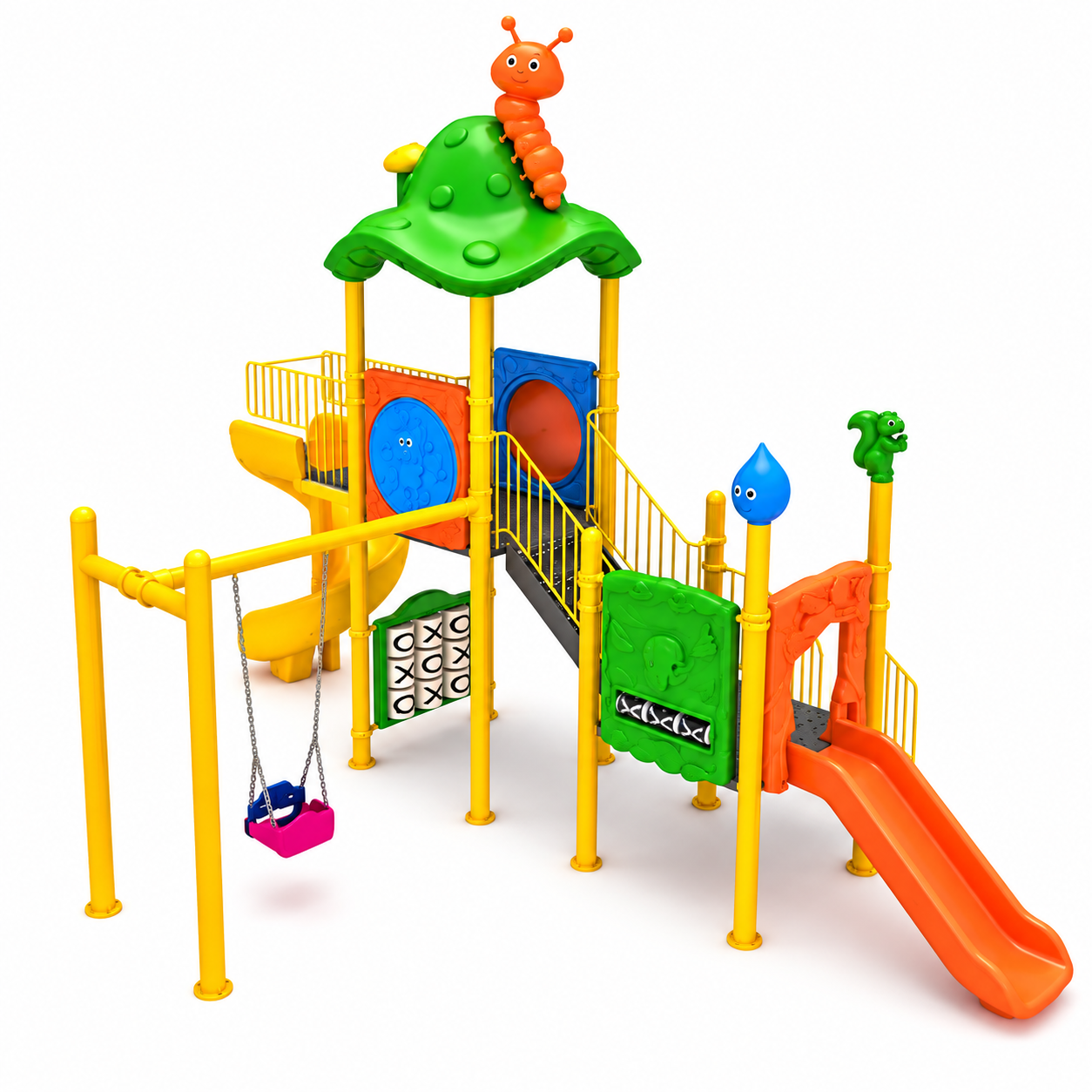 Mushroom Roof Playground Set – 7m x 5m with Two Slides