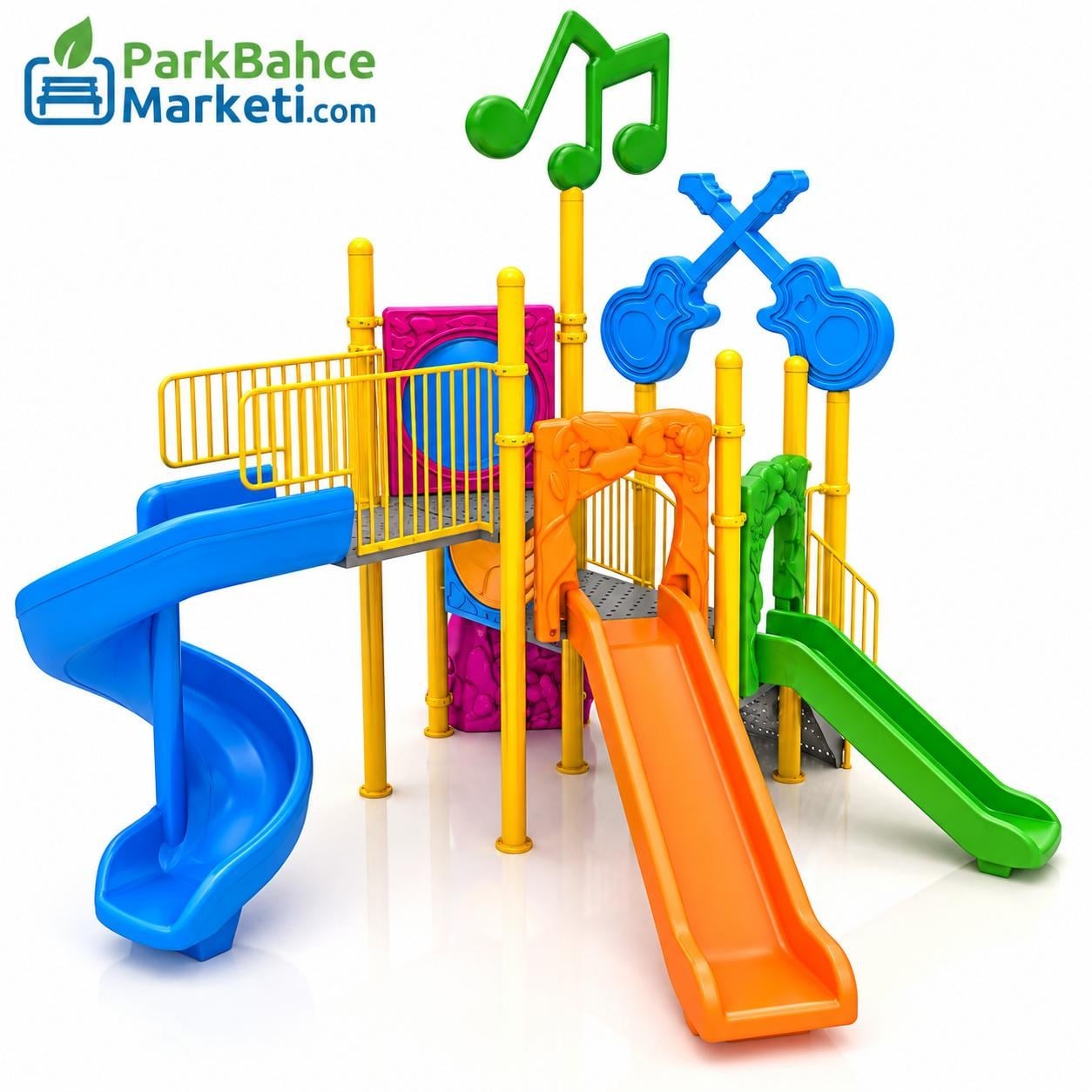 Musical-Themed Playground Set with Note and Guitar Figures – 5m x 6m