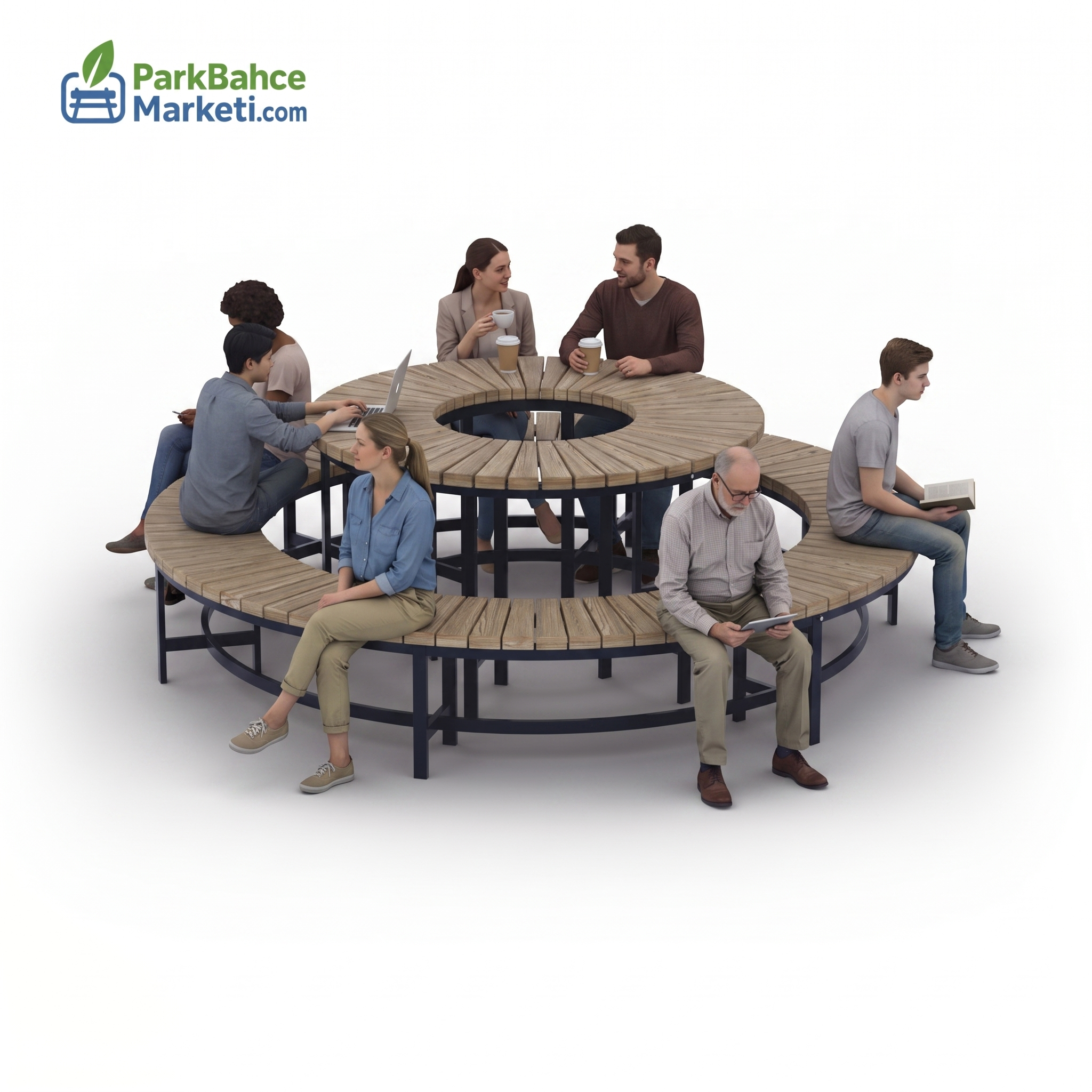 Multi-Tiered Circular Landscape Seating Group