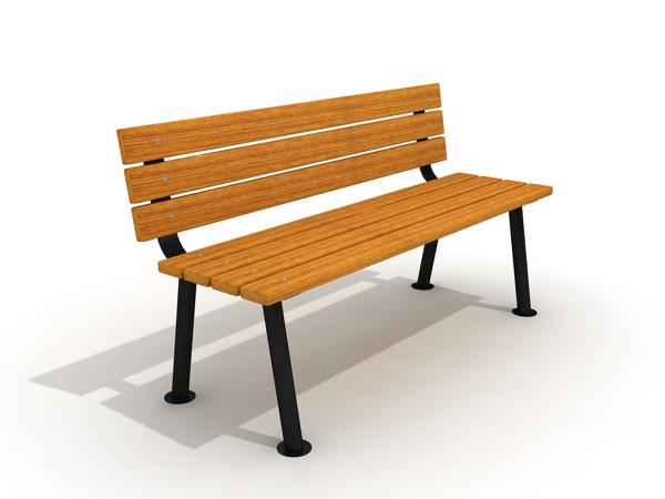 Outdoor Seating Bench with Tubular Legs – 145 cm