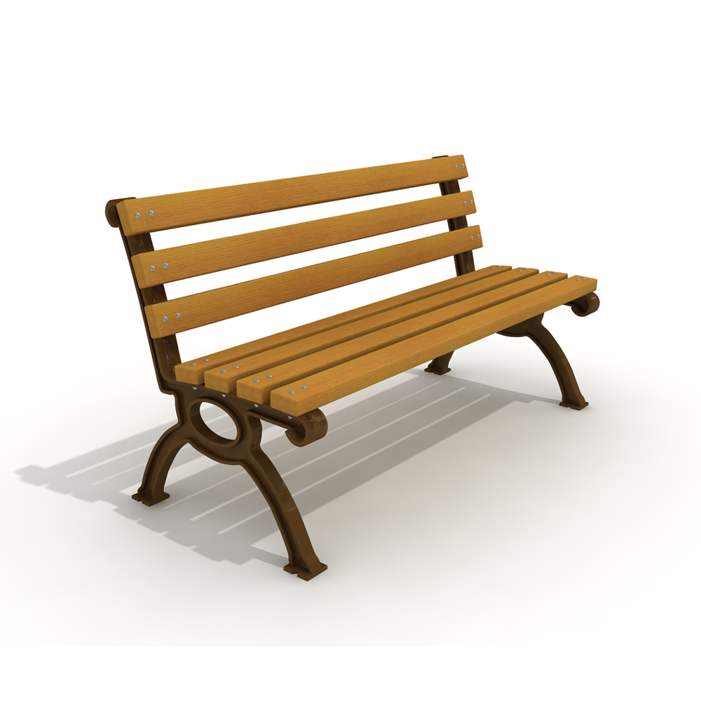 Aluminum Cast Outdoor Park Bench – Brown, 145 cm