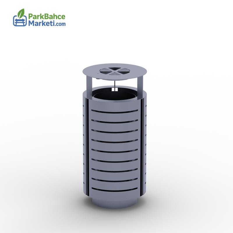 Dış Mekan / İç Mekan Metal Çöp Kovası Küllüklü Model