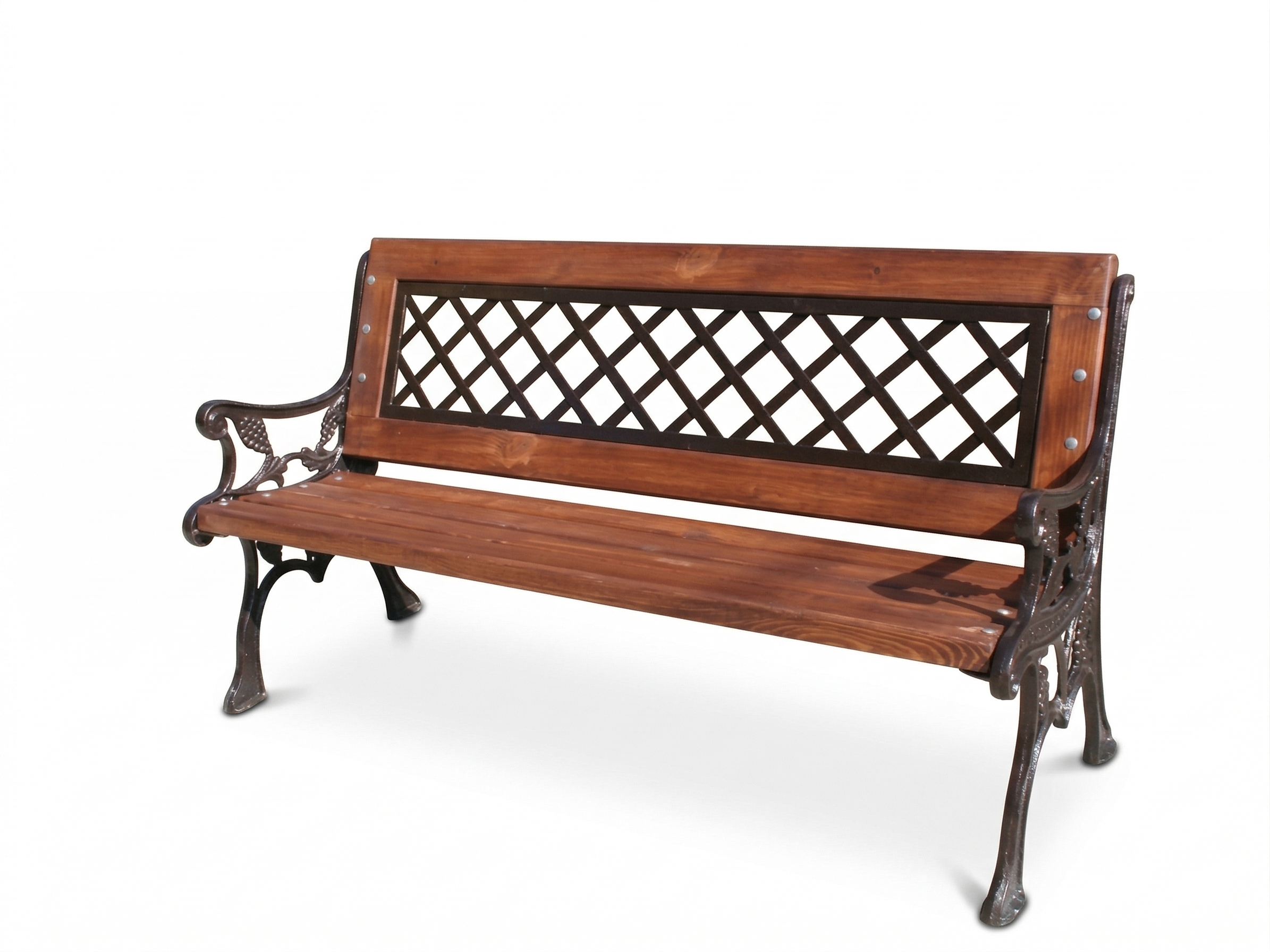Outdoor Cast Aluminum Bench 145 cm – Decorative Backrest Design