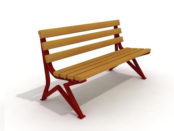 Outdoor Cast Aluminum Park Bench 145 cm – Red
