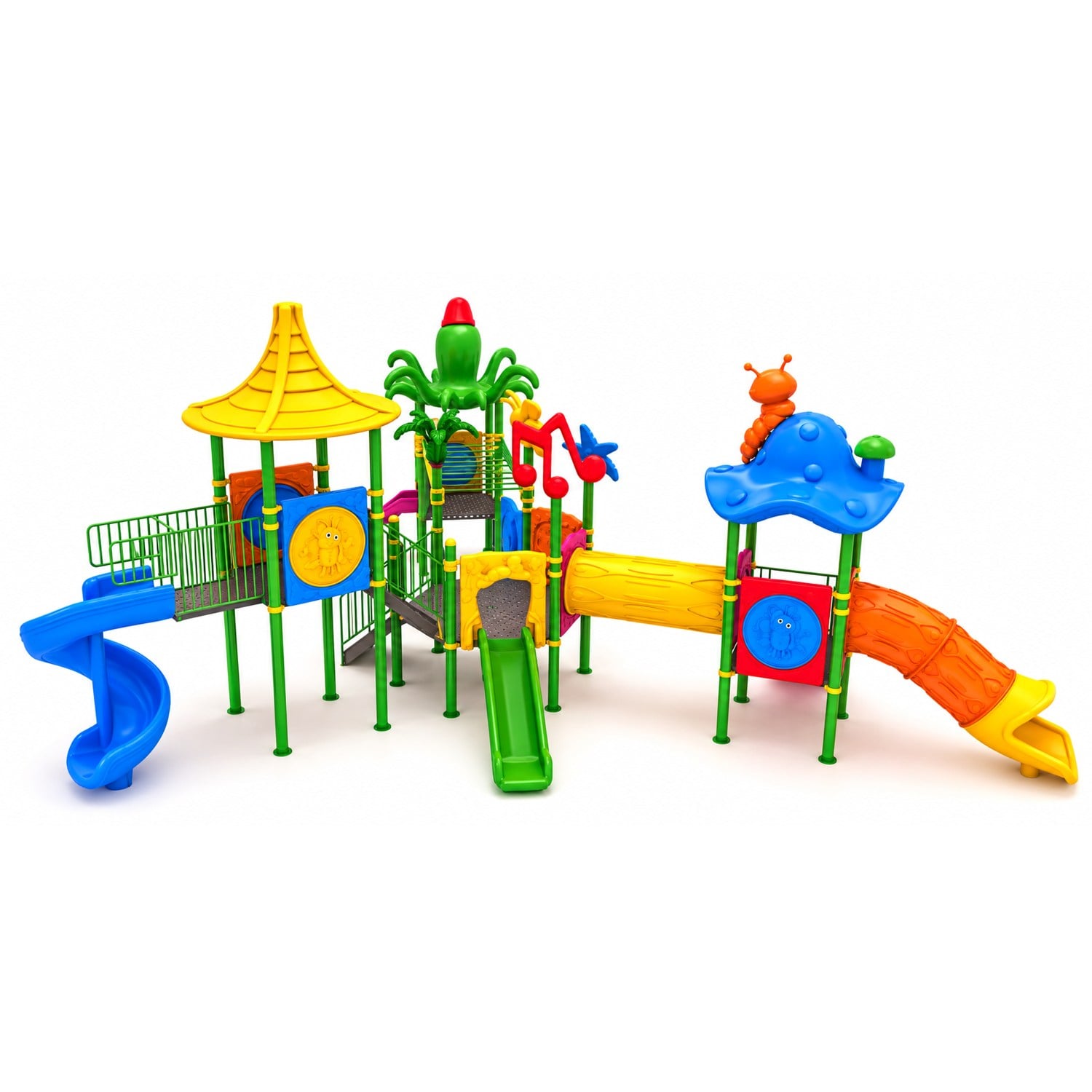 Dört Kuleli Dört Kaydıraklı Çocuk Oyun Parkı 12×9 m