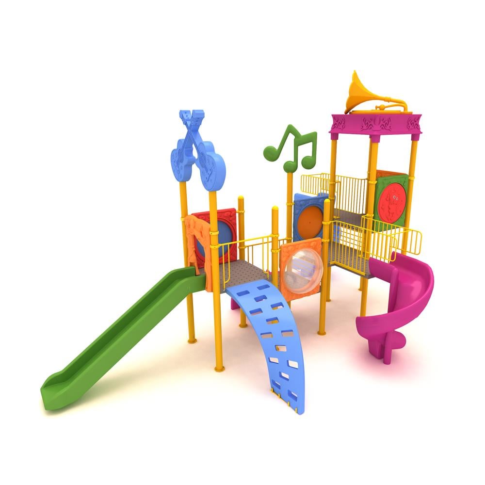 Outdoor Childrens Playground with Gramophone Roof and Music Theme – 8m x 5m