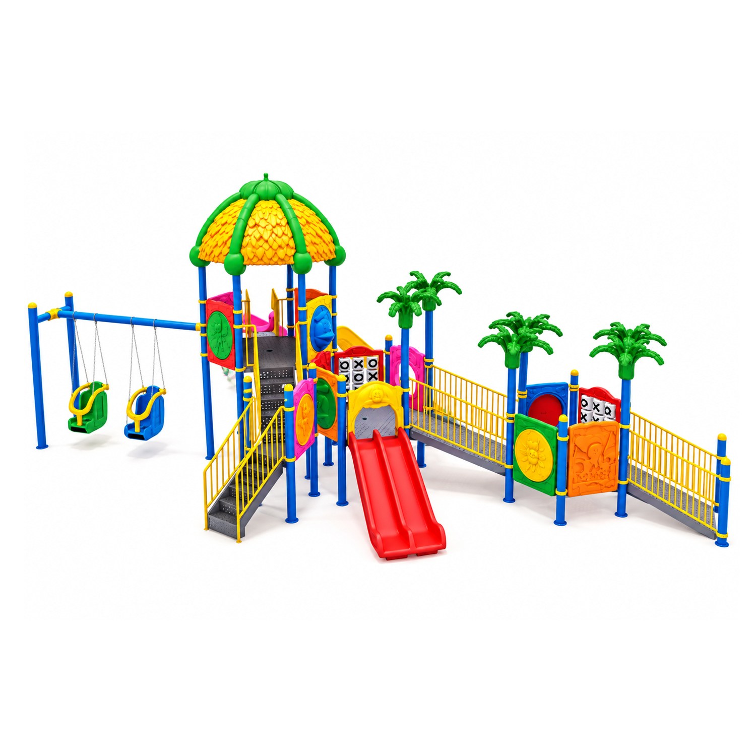 Inclusive Outdoor Playground with Dual Accessible Swings – 15 x 7 m