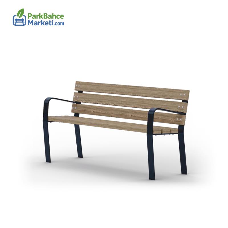 Ergonomik Tasarım Kolçaklı Dış Mekan Ahşap Bank