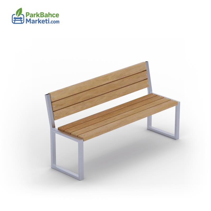 Kare Krom Sac Tasarım İroko Park Bankı