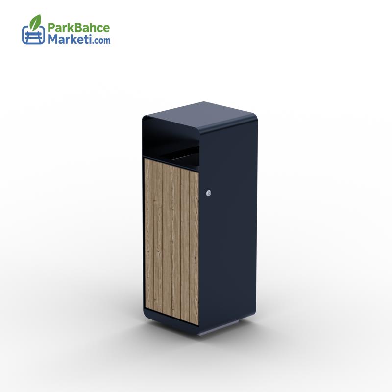 Kavisli Monoblok Gövdeli Modern Ahşap Çöp Kovası