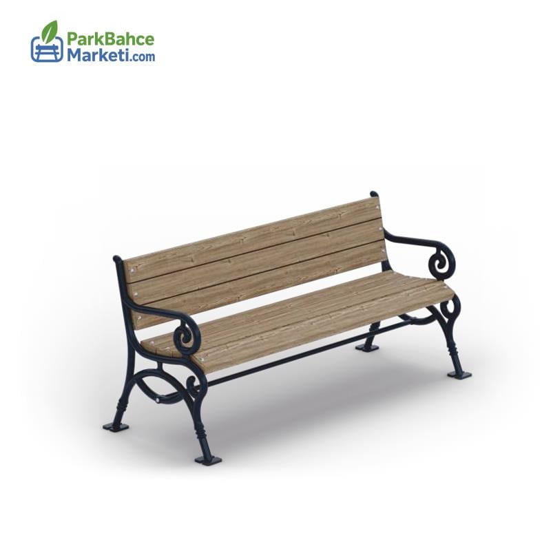 Kıvrımlı Kolçaklı Döküm Ayak Oturma Bankı