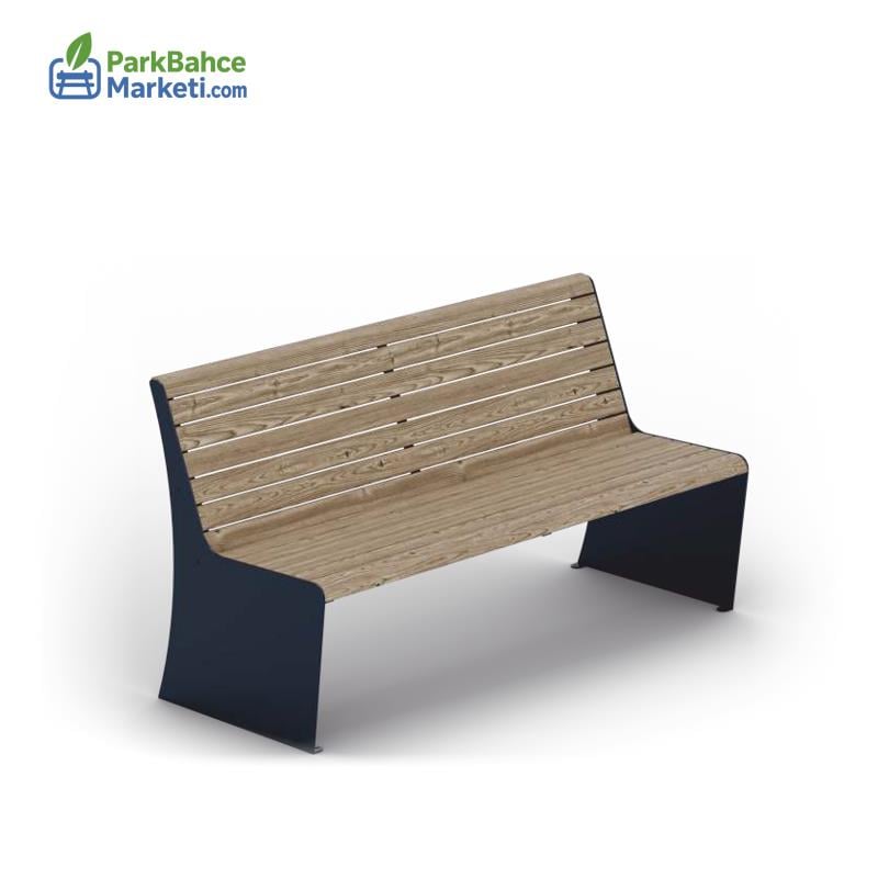 Monoblok Geniş Ayaklı ve Akışkan Formlu Ahşap Bank