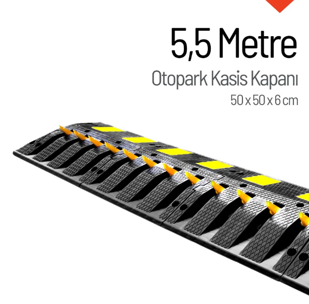 Otopark Kasis Kapanı 5.5 Metre Set - Tek Yönlü Araç Kapanı ve Hız Kasisi