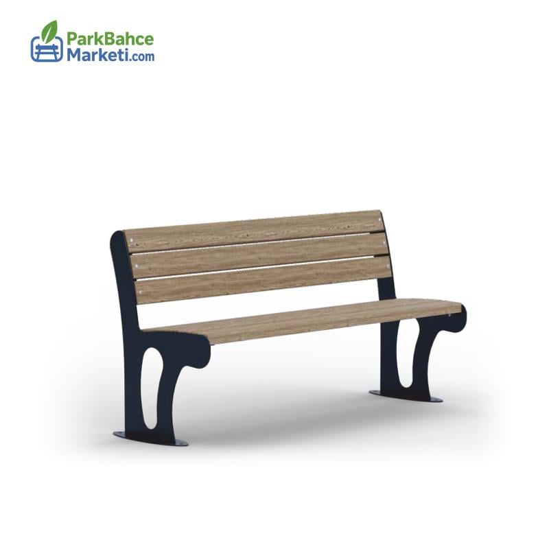Özgün Tasarım Metal İskeletli Ahşap Park Bankı