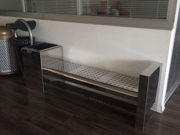 Paslanmaz Çelik Dış Mekan Oturma Bankı OTB-07  | Çiçeklikli Modern Tasarım