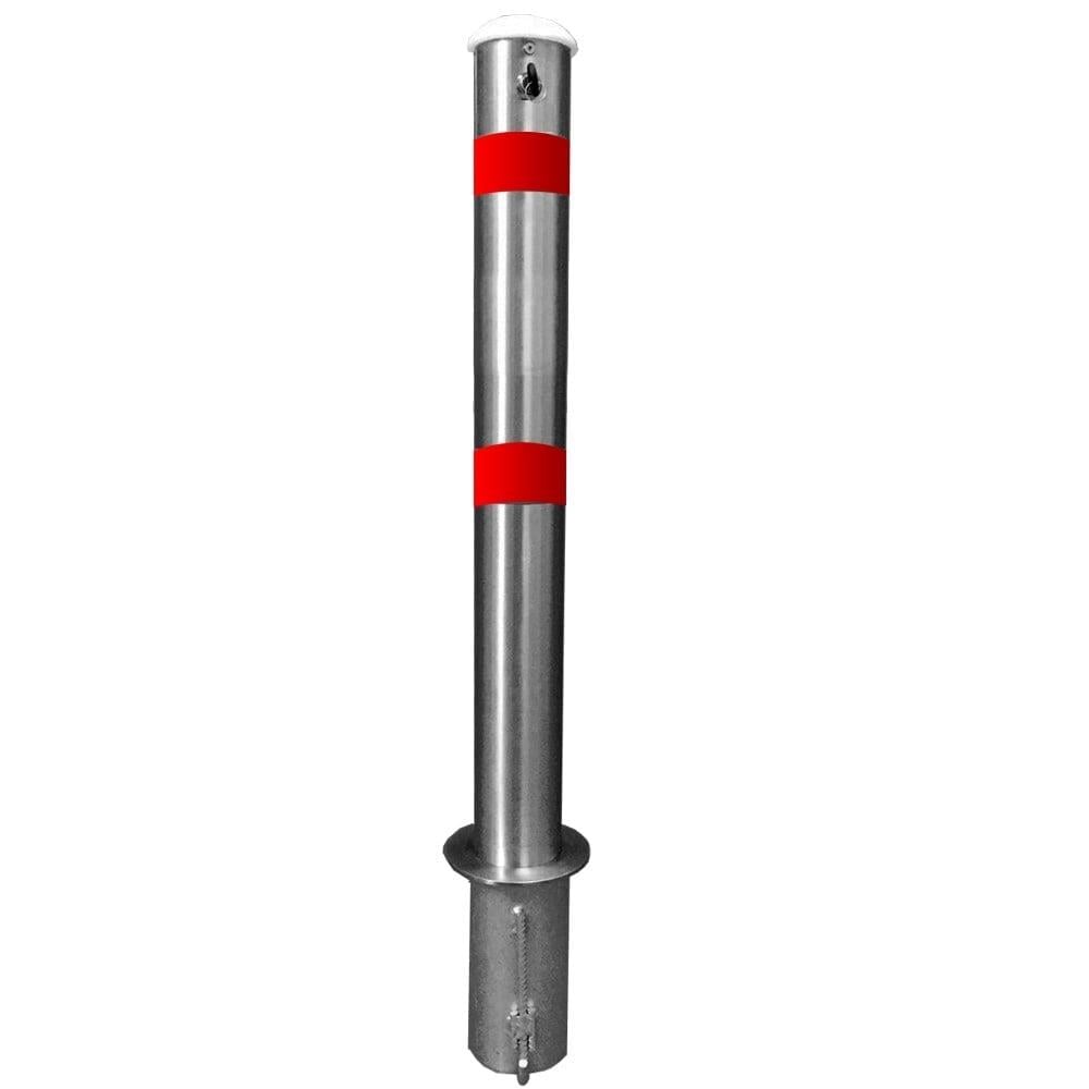 Stainless Steel Lockable Parking Bollard – Embedded Ground Anchor Model