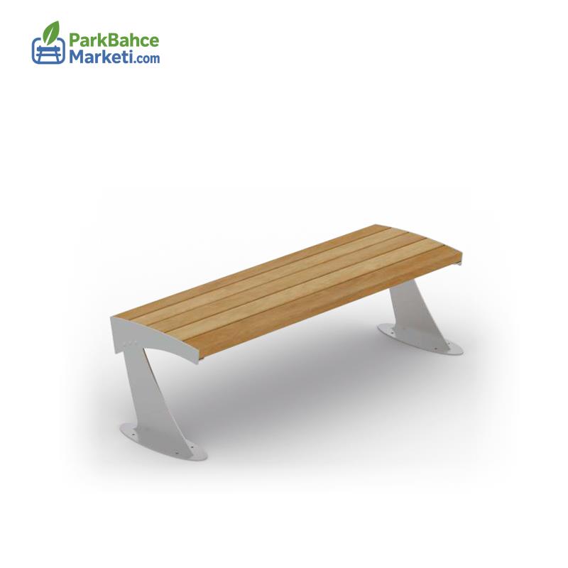 Zarif Hatlı Krom Sac Ayaklı Arkalıksız Oturma Bankı