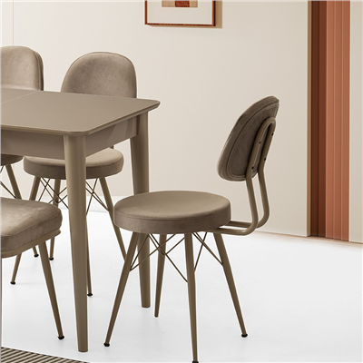 60x100+25 MİLANO HG CAPPİCİNO MASA + 4 ECE SANDALYE + BENCH TAKIMI